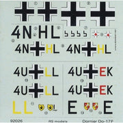 RS Models 92026 1/72 Dornier Do-17P Western front 3 x Luftwaffe