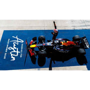 Spark S9666 1/43 Red Bull Racing RB21 No.1 Oracle Red Bull Racing Winner US GP 2025 Max Verstappen.¬† With Pit Boards & Bigger Base & Standing Figurine