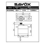 Savox SW-0250MG Micro Waterproof Servo