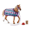 Schleich 42360 English Thoroughbred with Blanket