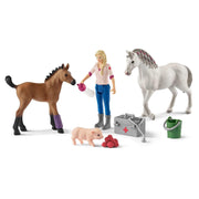 Schleich 42486 Vet Visiting Mare And Foal