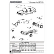 Scalextric C4609 Volkswagen Golf Slot Car - Gulf Edition