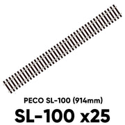 Peco SL100 HO/OO Code 100 Flexible Track Wooden Sleeper Bundle Pack 25