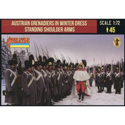 Strelets 206 1/72 Napoleonic Austrian Grenadiers in Winter Dress Standing Should Arms