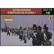 Strelets 209 1/72 Napoleonic Austrian Grenadiers in Winter Dress on the March 1