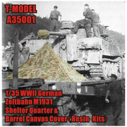 T-Model 1/35 WWII German Zeltbahn M1931 Shelter Quarter & Barrel Canvas Cover Resin Kit