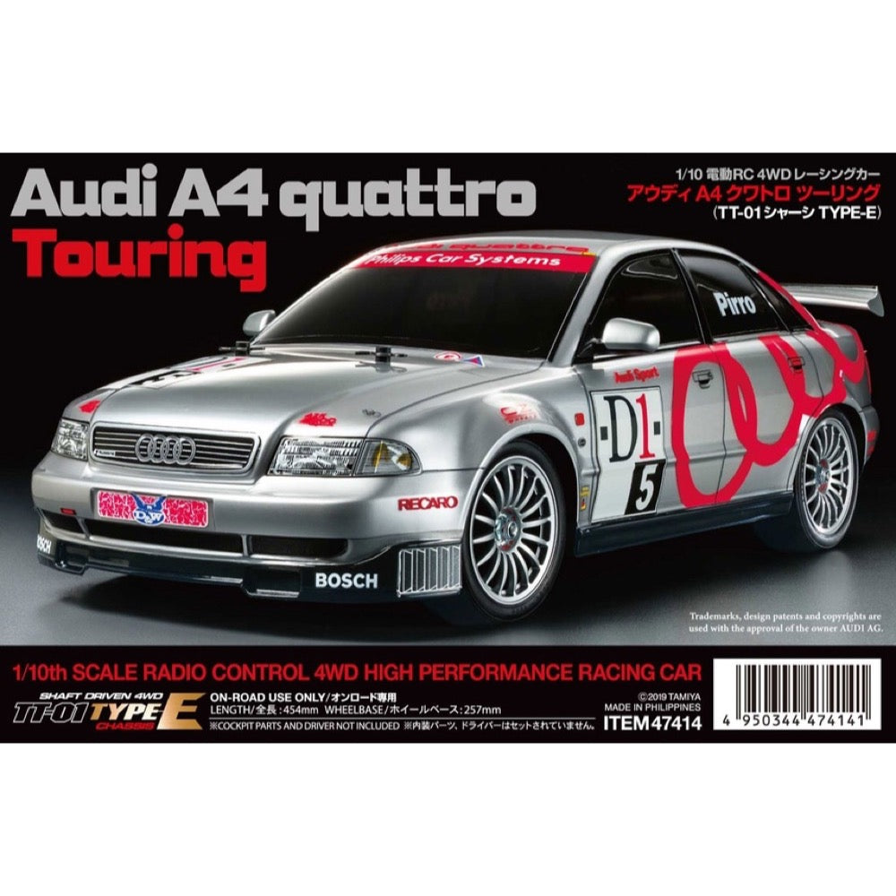 Tamiya 47414 Audi A4 Quattro Touring Car 4WD RC Assembly Kit 1/10 TT-01 Type E Chassis Limited Edition