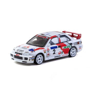 Tarmac Works 1/64 Mitsubishi Lancer Evolution III Hong Kong Beijing Rally 1996 Winner Ari Vatanen / Christian Gilbert
