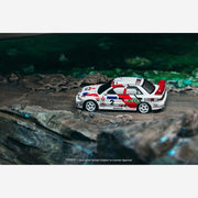 Tarmac Works 1/64 Mitsubishi Lancer Evolution III Hong Kong Beijing Rally 1996 Winner Ari Vatanen / Christian Gilbert