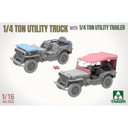Takom 1/16 1/4 Ton Utility Truck With 1/4 Ton Utility Trailer