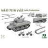 Takom 1/35 Sherman 2 in 1 Box M4A1(76W) VVSS Late Production + M51 "Degem Alef" + US Army 1/4 Ton Utility Truck & MP Figure Model Kit