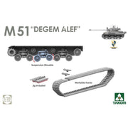 Takom 1/35 Sherman 2 in 1 Box M4A1(76W) VVSS Late Production + M51 "Degem Alef" + US Army 1/4 Ton Utility Truck & MP Figure Model Kit