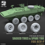 Toucan 1/35 3D-Printed Sagged Tires & Spare Tire for ACV-P