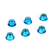 TLR TLR336001 4mm Aluminum Serrated Lock Nuts Blue (6)