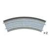 Tomix 1881 N Slab Curve Double Track 12-1/2" 317mm & 11" 280mm Radius 45¬∞ (2)