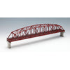 Tomix 3221 N 2 Track arched thru truss bridge w/piers 22" red