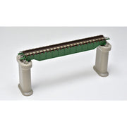 Tomix 3256 N Deck Girder Bridge S140 Green with 2 x Brick Bridge Support