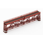 Tomix 3266 N Single Truss Iron Bridge 280mm Red w/bridge support (2)