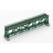 Tomix 3267 N Single Truss Iron Bridge 280mm Green w/bridge support (2)