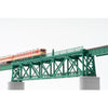Tomix 3267 N Single Truss Iron Bridge 280mm Green w/bridge support (2)