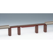 Tomix 3273 N Truck Deck Girder Bridge S70 x 2 w/4 brick piers/red