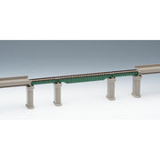 Tomix 3274 N Truck Deck Girder Bridge S70 x 2 w/4 brick piers/green