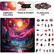 Trippy Puzzle Co Cosmic Canvas 300pc Wooden Jigsaw Puzzle