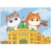 The Puzzle Collab The Flinders Street Station and Cats 99 Piece Micro Puzzle