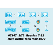 Trumpeter 07147 1/72 Russian T-62 Main Battle Tank Mod.1972