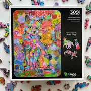 Twigg Puzzles Carefree Cat 309pc Wooden Jigsaw Puzzle