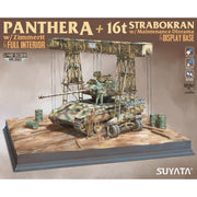 UStar NO001 1/48 Panther A with Zimmerit and Full Interior and 16t Strabokran with Maintenance Diorama and Display Base 2 in 1