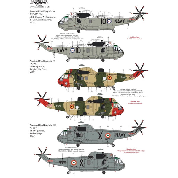 Xtradecal 48247 1/48 Westland Sea King Collection Pt 5 RAN (1) – Metro ...