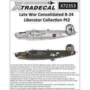 Xtradecal 72353 1/72 Late War Consolidated B-24 Liberator Collection Pt2 Decal Set
