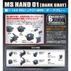 Bandai Builder Parts HD 1/144 MS Hand 01 (E.F.S.F) [Dark Gray]