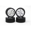 Pegasus 1/24 Cyclones Rims with Tires Chrome for Scale Models