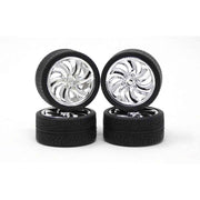 Pegasus 1/24 Cyclones Rims with Tires Chrome for Scale Models