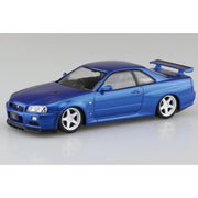 Aoshima A006630 1/24 Nissan R34 Skyline GT-R Custom Wheel Bayside Blue