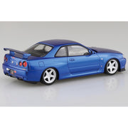 Aoshima A006630 1/24 Nissan R34 Skyline GT-R Custom Wheel Bayside Blue