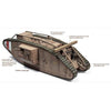 Tamiya 30057 1/35 WWI British Tank Mk.IV Male With Single Motor