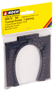 Noch 60010 HO Tunnel Portal Single Track 11x11cm 2 per pkt