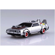Aoshima A005477 1/43 Back To The Future Pullback Delorean From Part 3 and Rail Road