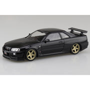 Aoshima A006631 1/24 Nissan R34 Skyline GT-R Custom Wheel Black Pearl