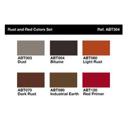 Abteilung 502 304 Rust and Red Colours Modelling Oil Paint Set