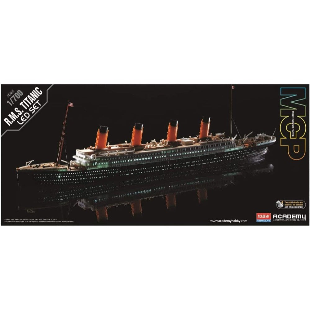 thumbnail interactive-video image 1 of Academy 1/700 RMS Titanic LED Lighting Kit – Multi-Color, Model #14220 1 of 4