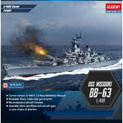 Academy 14401 1/400 USS Missouri BB-63 Plastic Model Kit