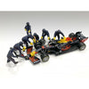 American Dioramas 76552 1/18 Blue F1 Pit Crew Figures 7pcs Set (Car Not Included)