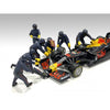 American Dioramas 76552 1/18 Blue F1 Pit Crew Figures 7pcs Set (Car Not Included)