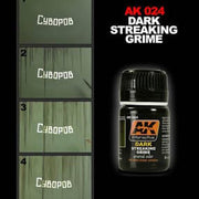 AK Interactive AK024 Weathering Streaking Grime for Dark Vehicles Enamel 35mL