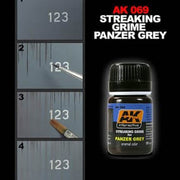 AK Interactive AK069 Weathering Streaking Grime for Panzer Grey Vehicles Enamel 35mL