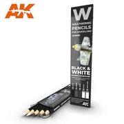 AK Interactive AK10039 Weathering Pencil Set Black & White 5 Pack
